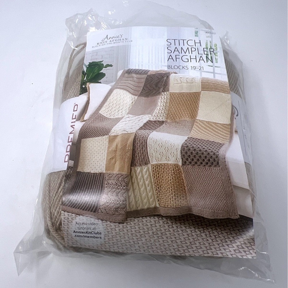 Annie's Stitch Sampler Crochet Afghan Yarn & Pattern Blocks 19-21 Opened In Pack